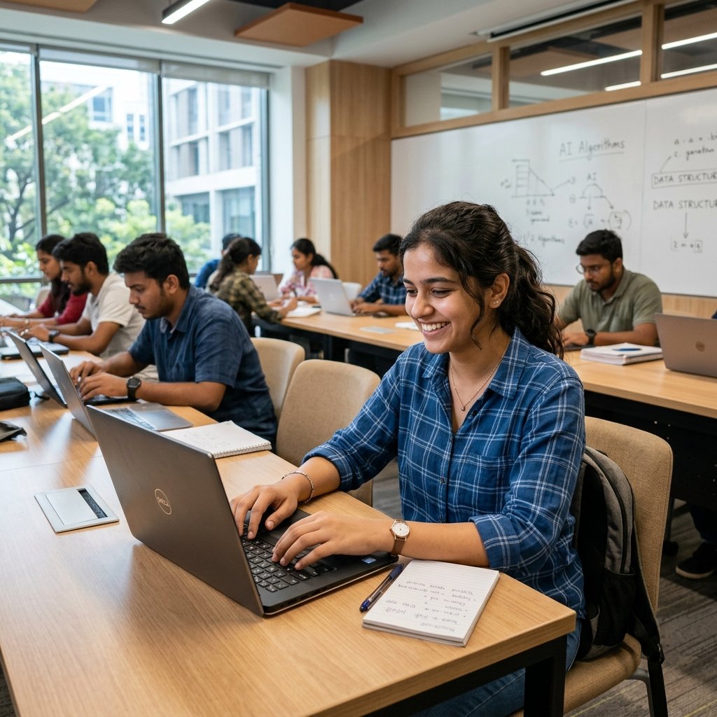 Student using Laptop